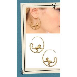 TORY BURCH Call of the Wild Monkey 2" Hoop Earrings